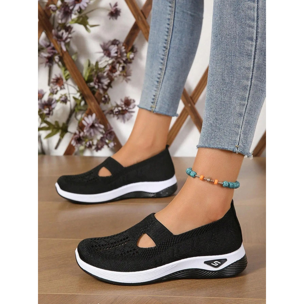 Women Breathable Knitted Sneakers Casual Low Top Shoes 4