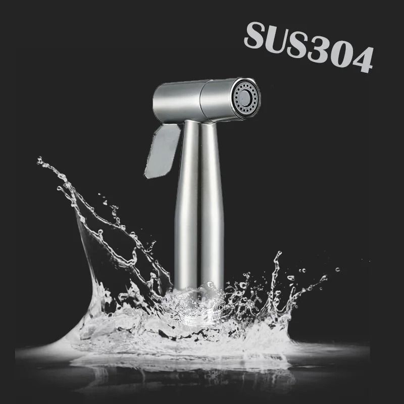 Stainless Steel Toilet Spray Gun Portable Bathroom Cleaning Device 0