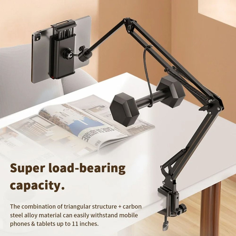 Tablet Holder For Bed With 90cm Metal Arm 360 Rotating Tablet Stand For IPad And Phones 4