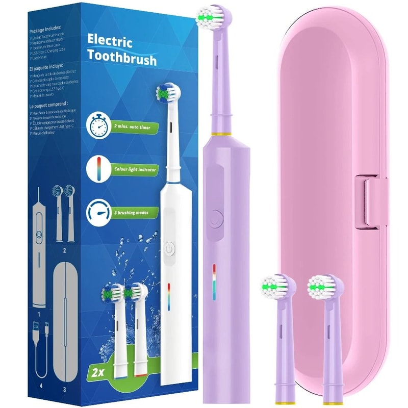Intelligent Rotating Electric Toothbrush Rechargeable Rotary Toothbrush With Oral B Compatible Head 6