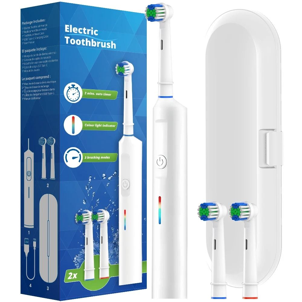 Intelligent Rotating Electric Toothbrush Rechargeable Rotary Toothbrush With Oral B Compatible Head 7