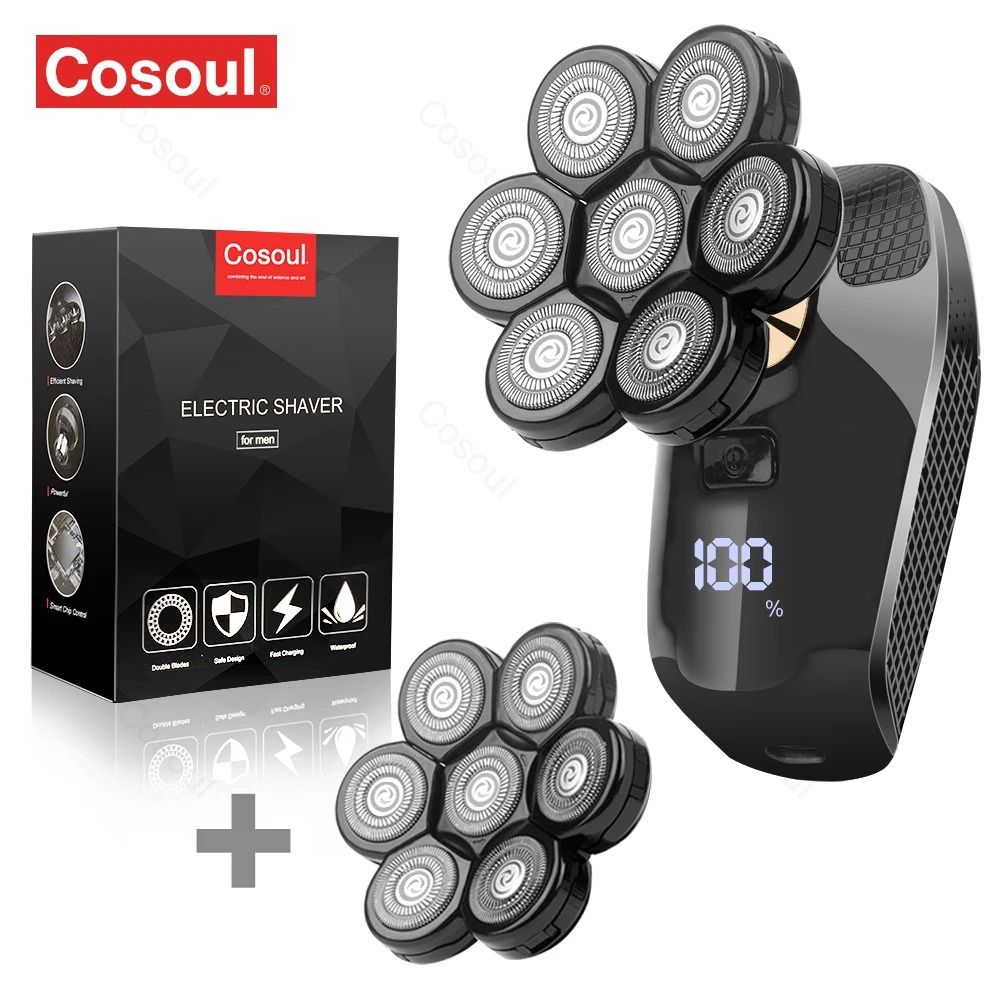 Men Electric Shaver Bald Head Razor Beard Grooming Machine 9