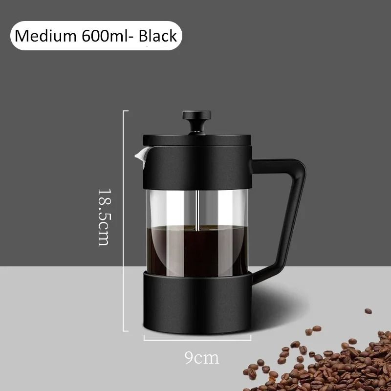 French Press Coffee Maker Borosilicate Glass With Stainless Steel Filter 7