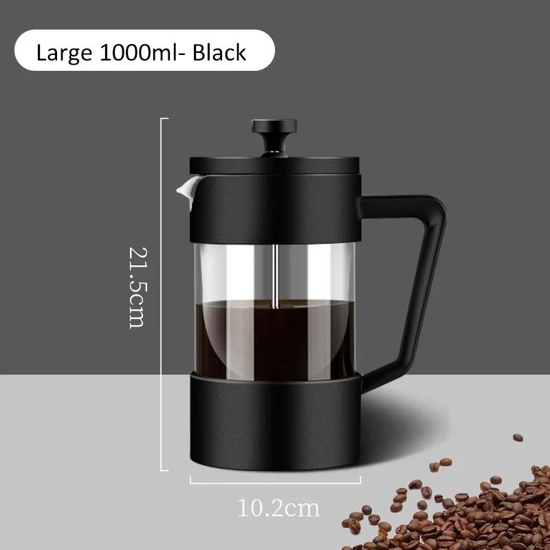 French Press Coffee Maker Borosilicate Glass With Stainless Steel Filter 8