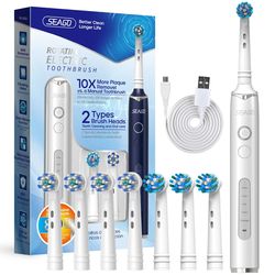 rotating electric toothbrush with 8 heads 5 modes and smart timer