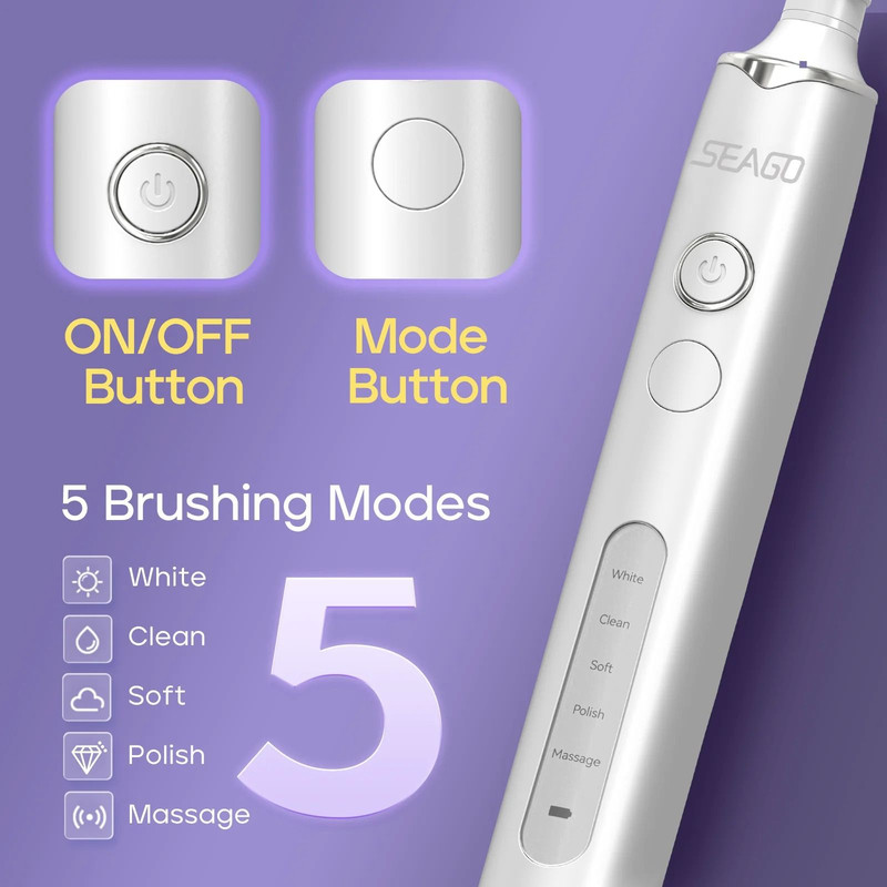 Rotating Electric Toothbrush With 8 Heads 5 Modes And Smart Timer 4