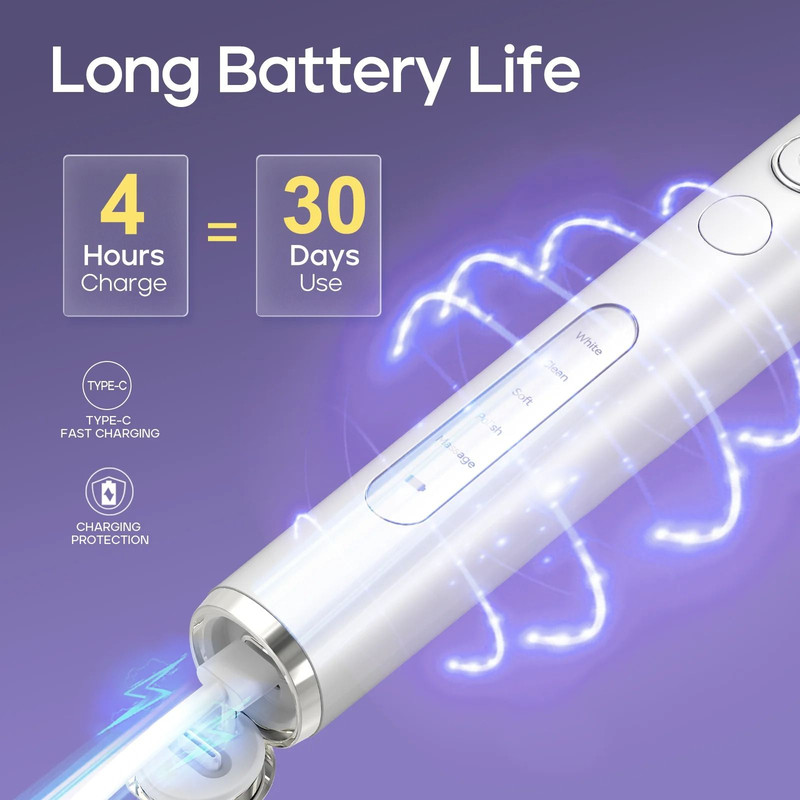 Rotating Electric Toothbrush With 8 Heads 5 Modes And Smart Timer 6