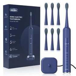sonic electric toothbrush rechargeable with 5 modes and 6 brush heads