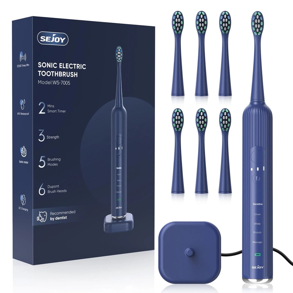 Sonic Electric Toothbrush Rechargeable With 5 Modes And 6 Brush Heads 7