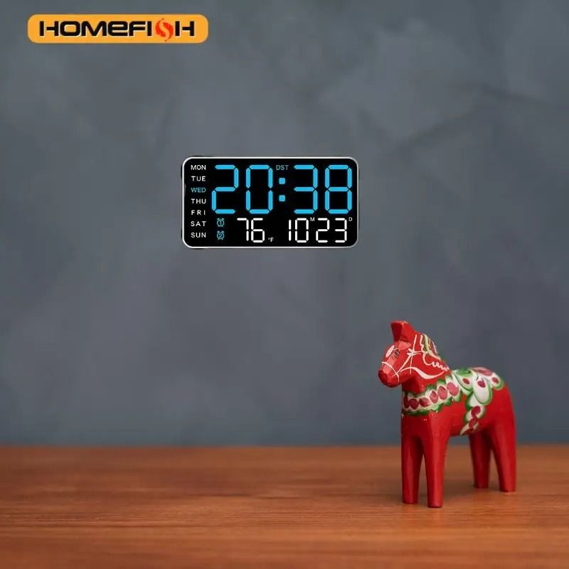 Giant Digital Wall Clock With Remote Control Time Temperature And Date Display 2