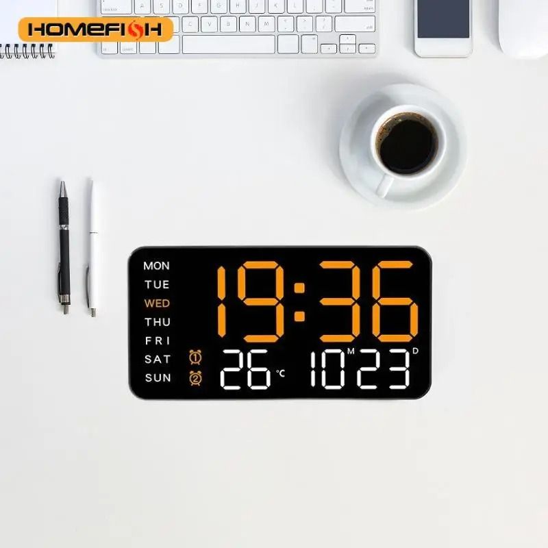 Giant Digital Wall Clock With Remote Control Time Temperature And Date Display 3