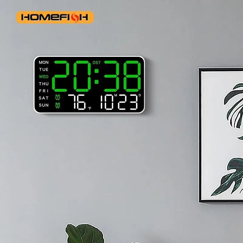 Giant Digital Wall Clock With Remote Control Time Temperature And Date Display 5