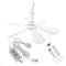Silent USB Ceiling Fan With 6 Blades Hanging Canopy Fan For Camping Dorm Tent Bedroom 8