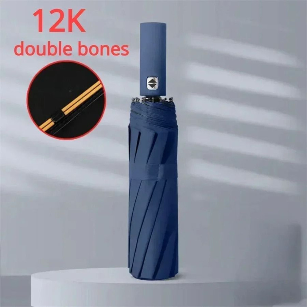 12Bone Automatic Folding Umbrella UV Resistant Windproof Three Fold Umbrella 7