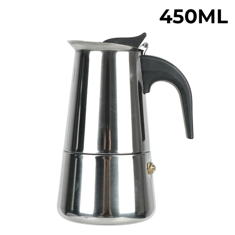 Stainless Steel Moka Coffee Maker Stovetop Espresso Pot For 2 To 9 Cups 9