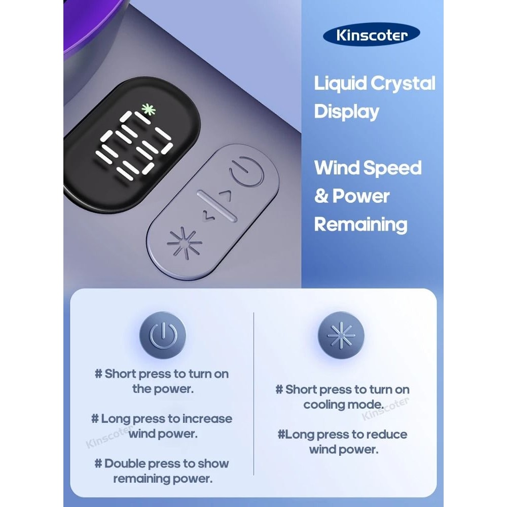 Portable Handheld Turbo Fan With 100 Speed Settings And Ice Cooling 4