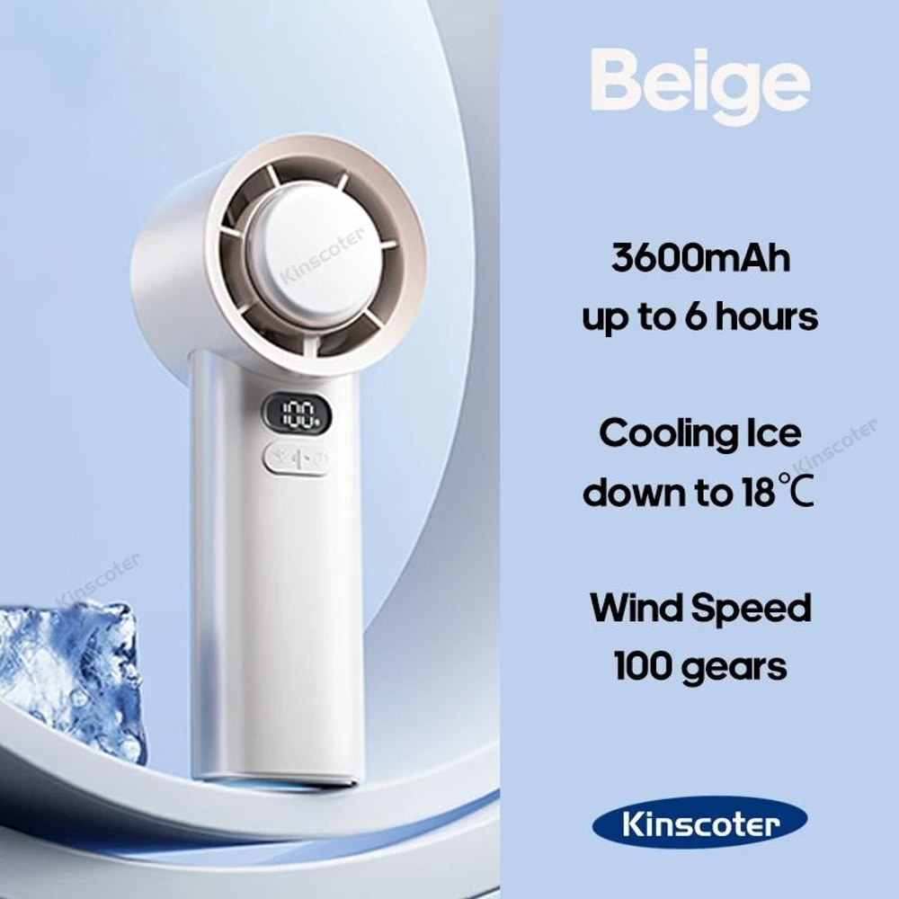 Portable Handheld Turbo Fan With 100 Speed Settings And Ice Cooling 7
