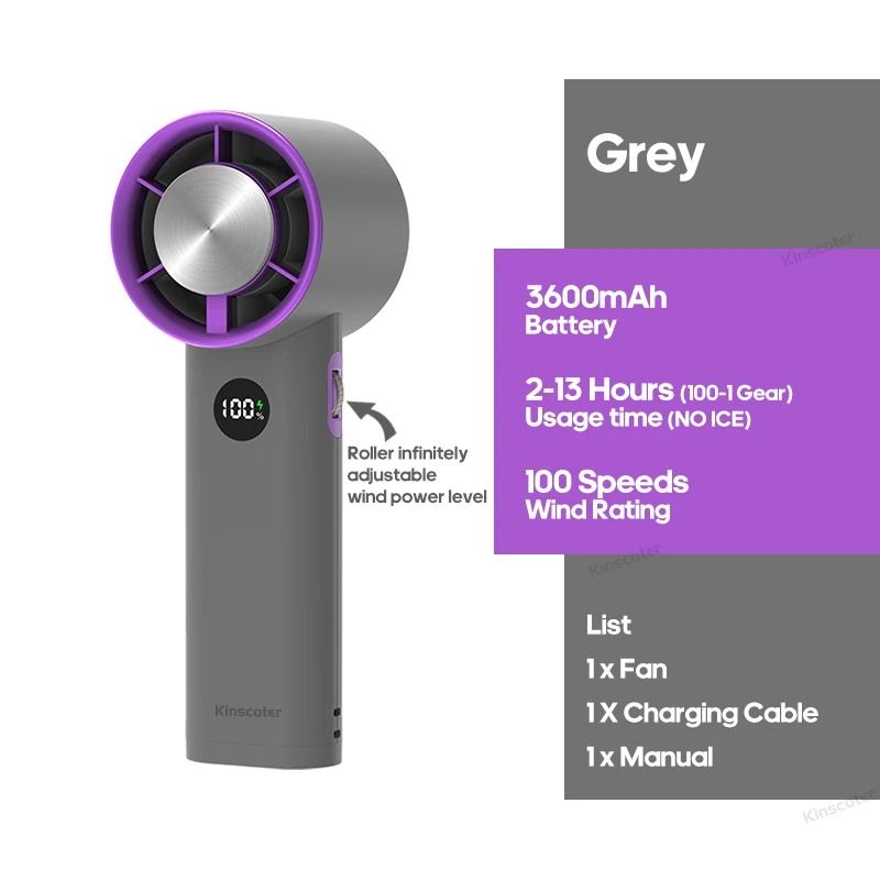 Portable Handheld Turbo Fan With 100 Speed Settings And Ice Cooling 8
