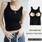 Womens Ribbed Tank Top With Chest Pad Summer Casual Camisole 3