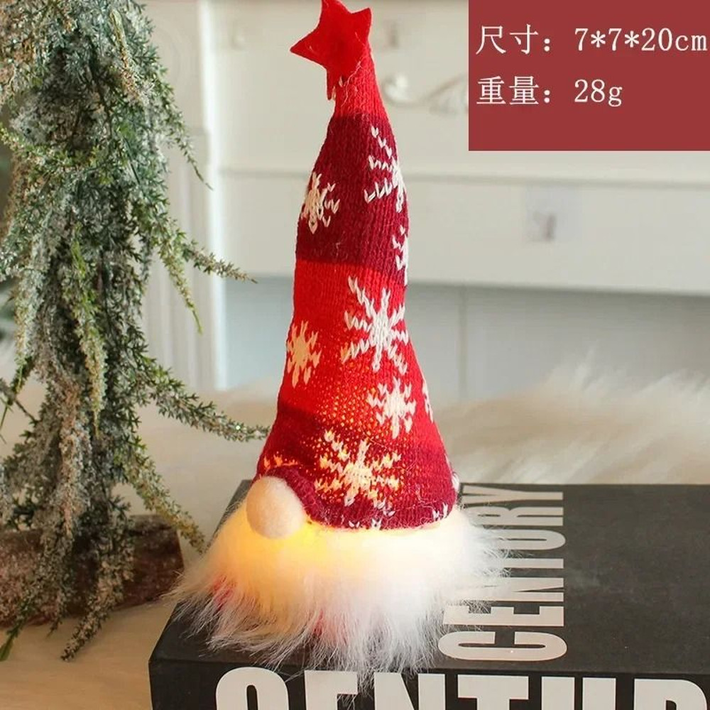 Christmas LED Gnome Ornaments Plush Faceless Doll Decorations 9