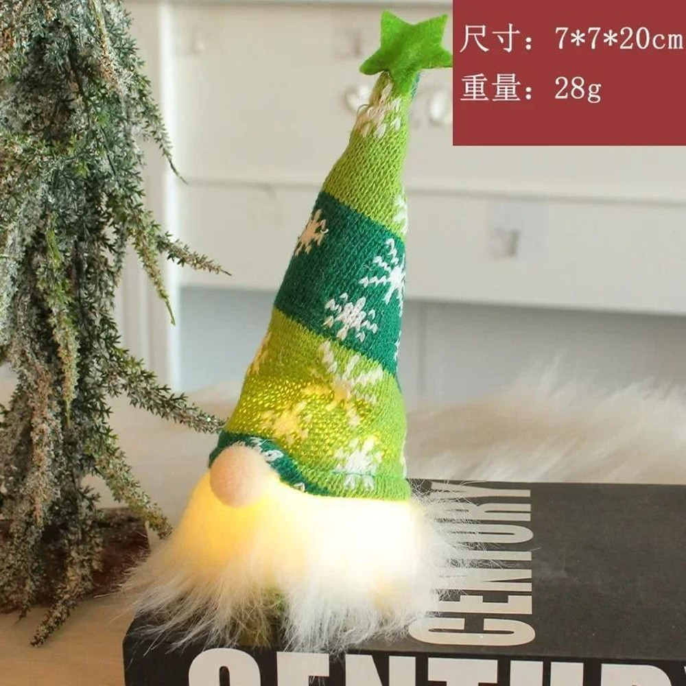 Christmas LED Gnome Ornaments Plush Faceless Doll Decorations 10