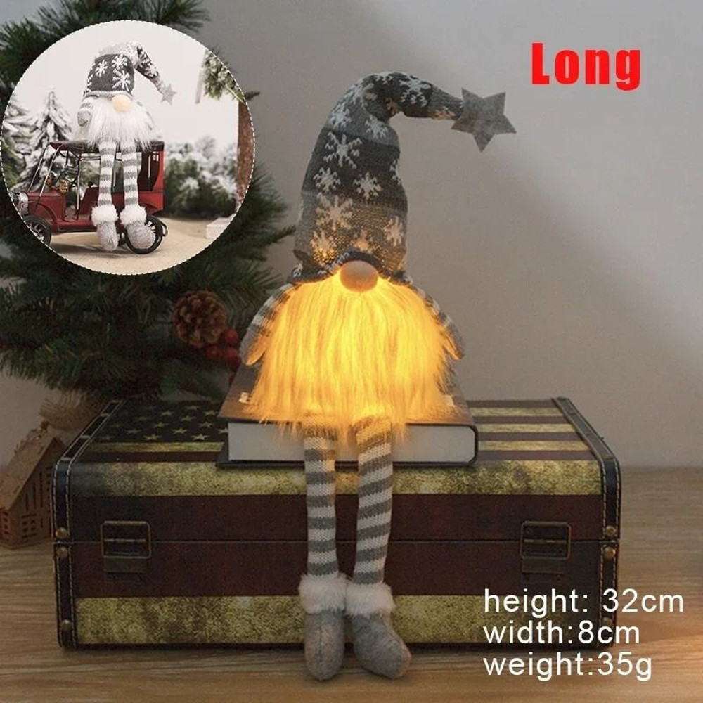 Christmas LED Gnome Ornaments Plush Faceless Doll Decorations 11