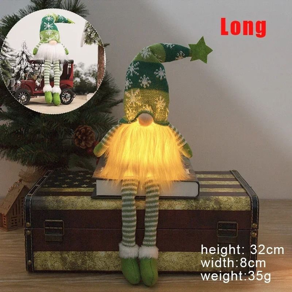 Christmas LED Gnome Ornaments Plush Faceless Doll Decorations 13