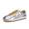 Womens Retro Leather German Training Sneakers Lace Up Flats 12