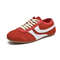 Womens Retro Leather German Training Sneakers Lace Up Flats 4