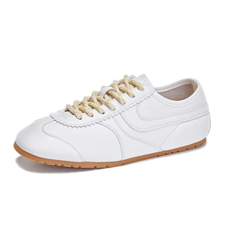 Womens Retro Leather German Training Sneakers Lace Up Flats 8