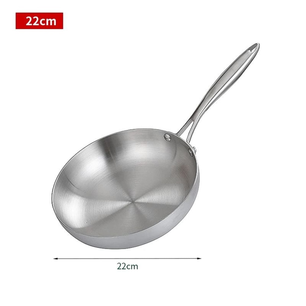 304 Stainless Steel Frying Pan Nonstick Uncoated Cookware 7