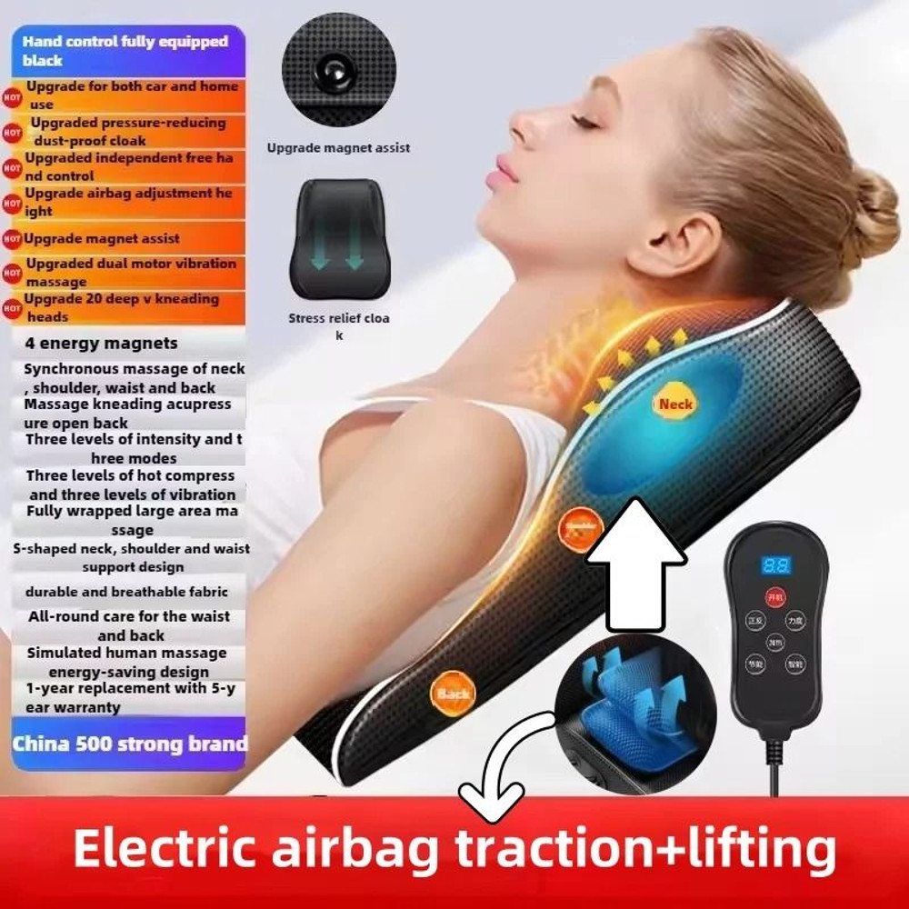 Electric Neck And Back Massager Pillow With Heat And Vibration 10