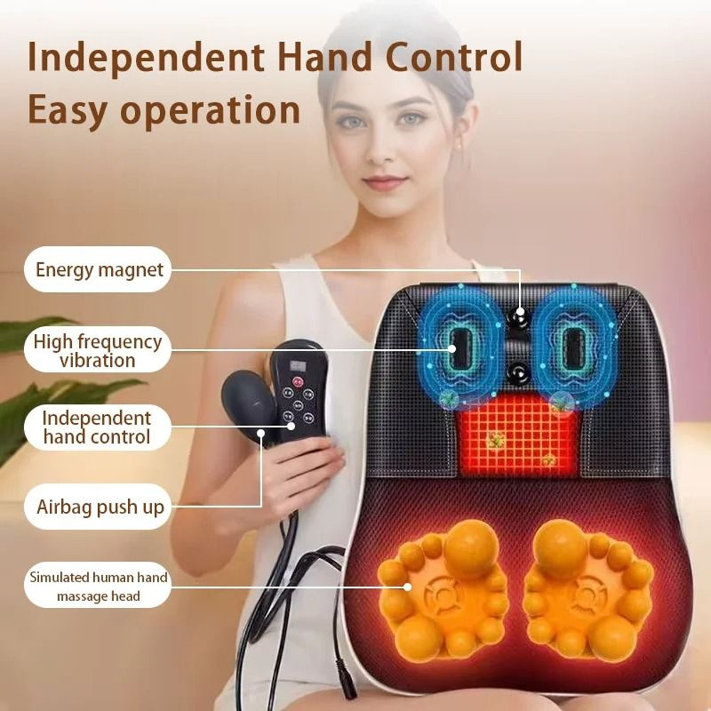 Electric Neck And Back Massager Pillow With Heat And Vibration 3