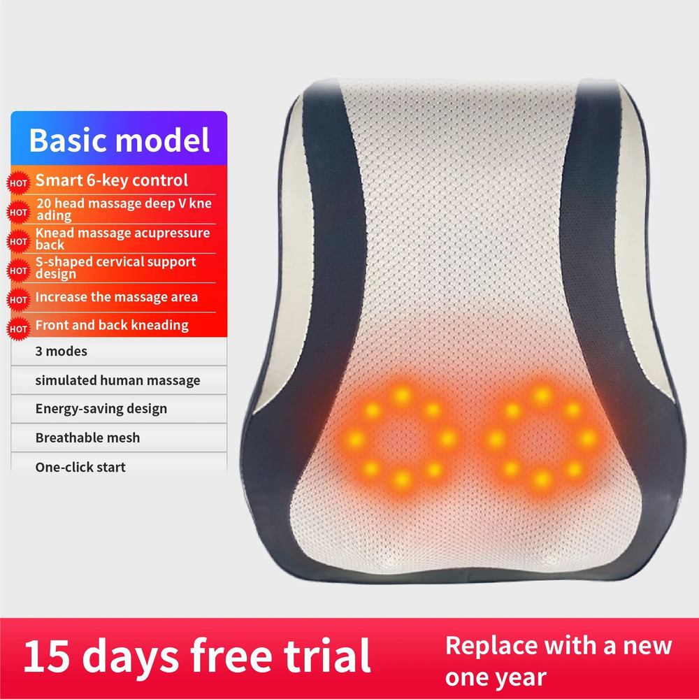 Electric Neck And Back Massager Pillow With Heat And Vibration 7