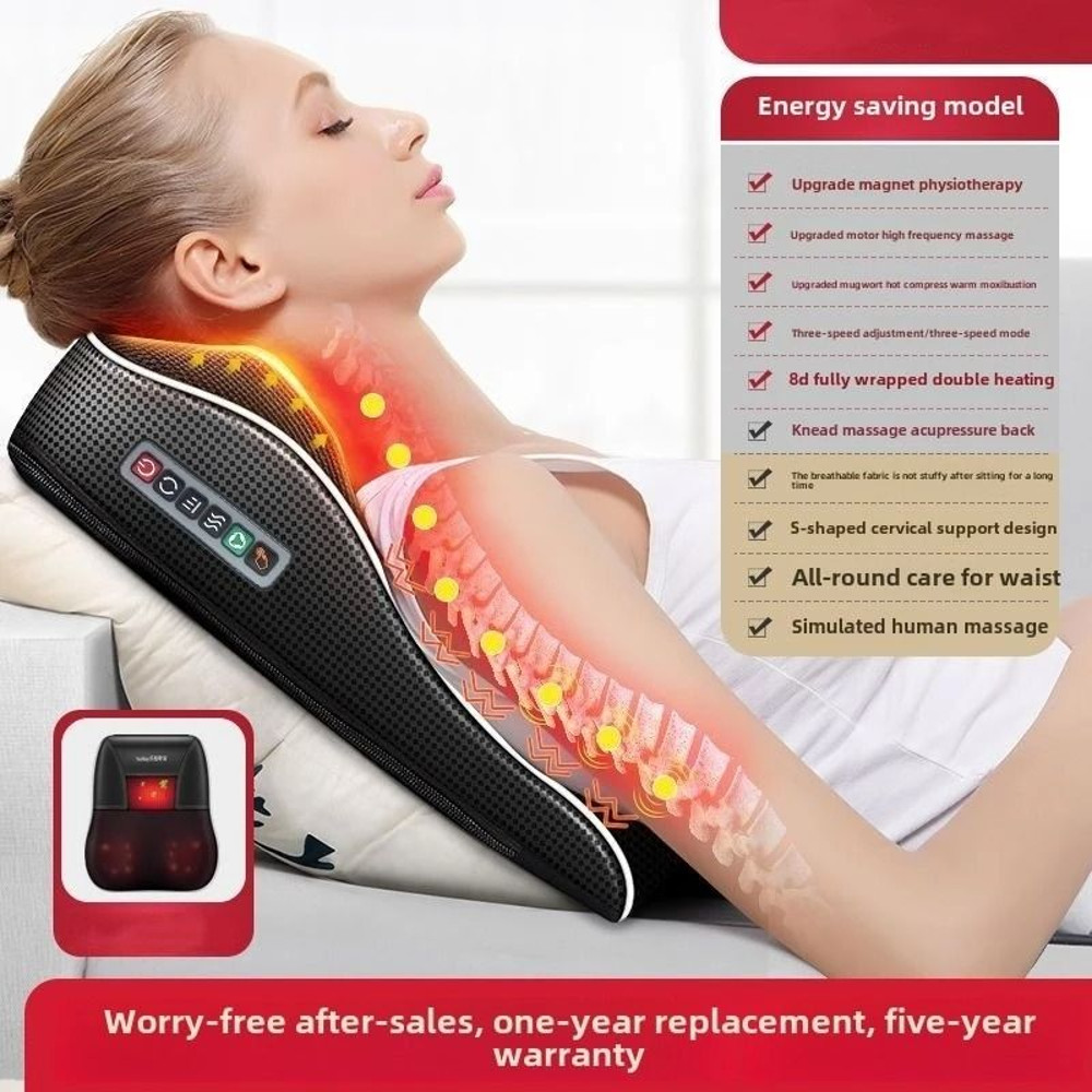 Electric Neck And Back Massager Pillow With Heat And Vibration 8