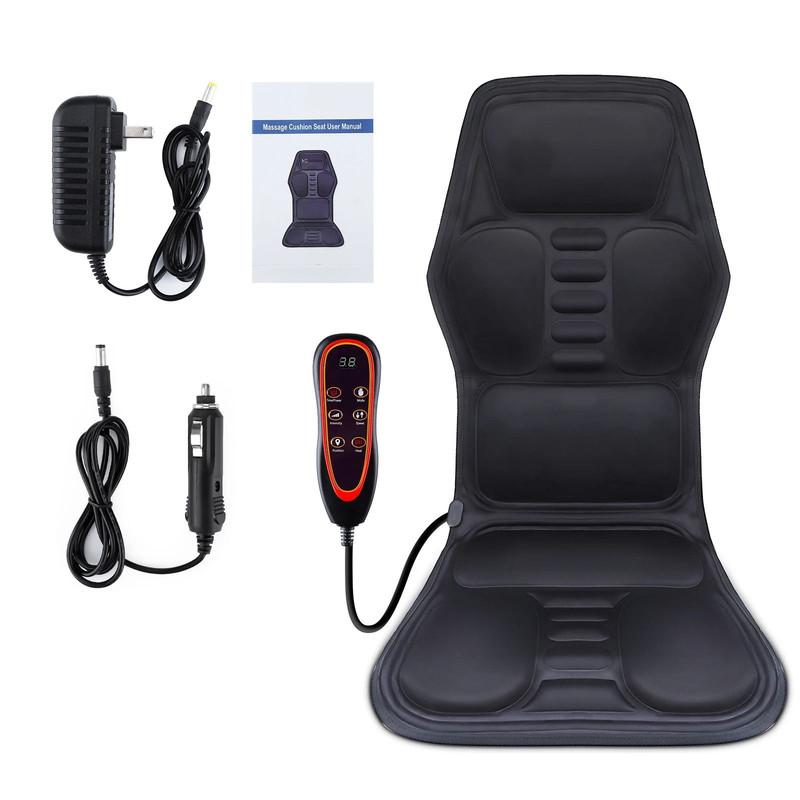 Electric Heating Back And Waist Massager Mat With Vibration For Chair Or Car 7