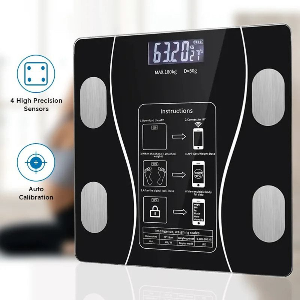 Smart Body Fat Scale With LED Display And Body Composition Analyzer 0