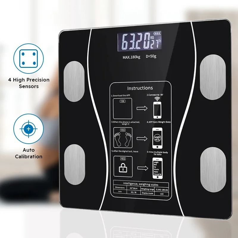 Smart Body Fat Scale With LED Display And Body Composition Analyzer 0