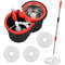 Spin Mop And Bucket Set With Wring System And 3 Microfiber Heads 0