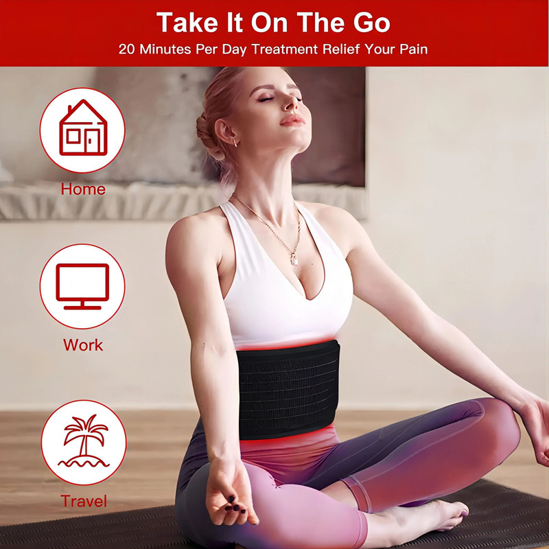 Red Light Therapy Belt With 120 LEDs For Pain Relief And Muscle Recovery 3