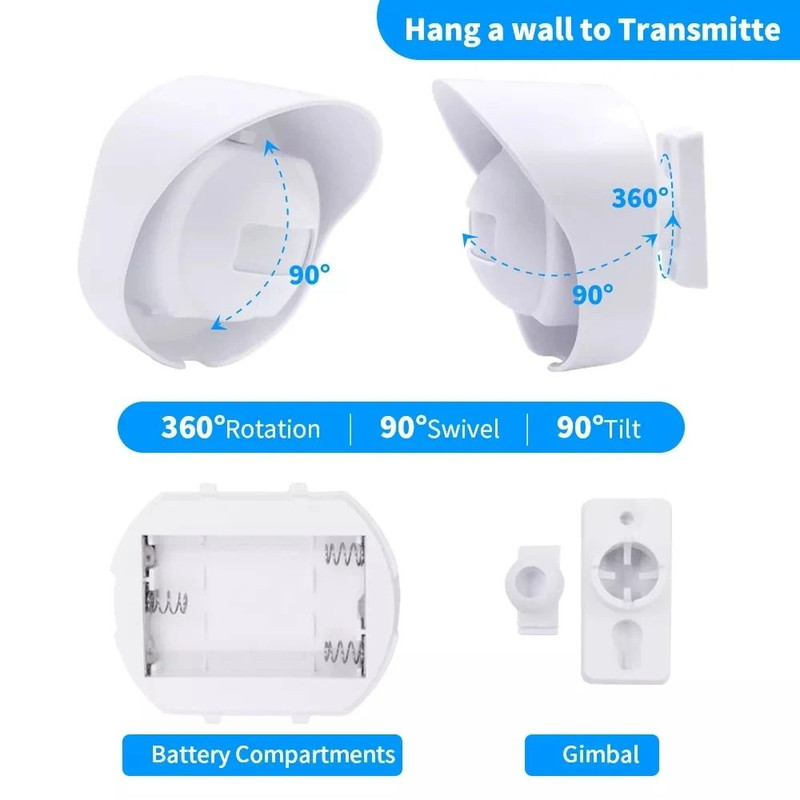 Wireless Motion Sensor Doorbell With Infrared Detector And Receiver 5