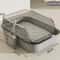 Semi Enclosed Cat Litter Box Splashproof Kitty Toilet With Cleaning Basin 0