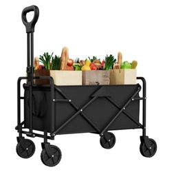 foldable garden wagon cart portable camping utility trolley