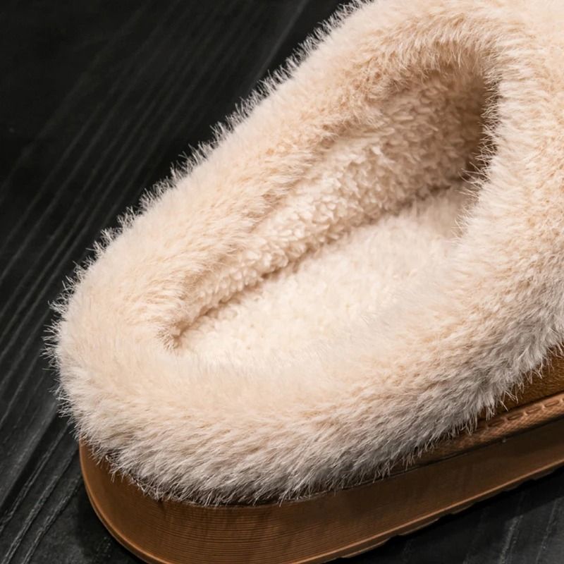Fluffy Winter Slippers With Thick Sole Anti Slip Warm Indoor Shoes For Men And Couples 2
