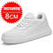 Mens Height Increasing Sneakers Invisible Elevator White Leather Sport Shoes 5