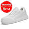 Mens Height Increasing Sneakers Invisible Elevator White Leather Sport Shoes 6