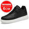 Mens Height Increasing Sneakers Invisible Elevator White Leather Sport Shoes 8
