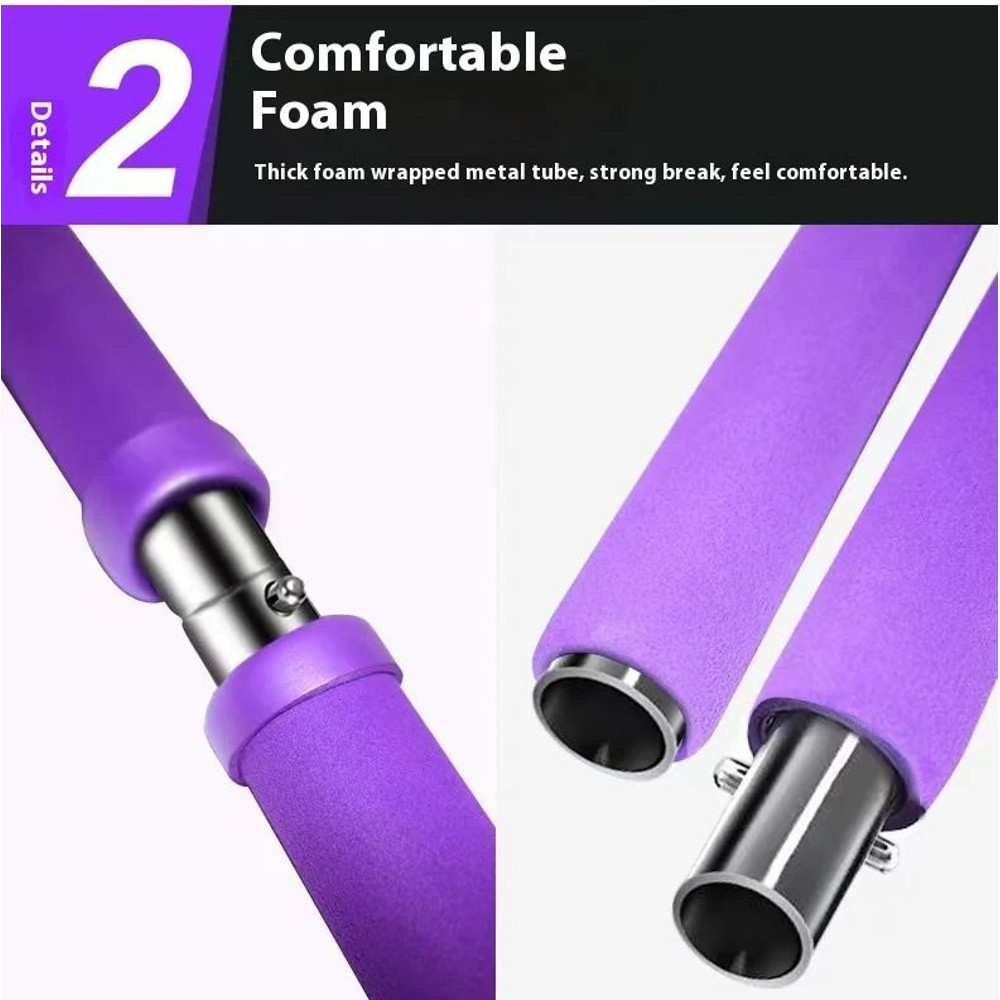 Pilates Stick Adjustable Fitness Bar With Resistance Bands For Home Workout 3