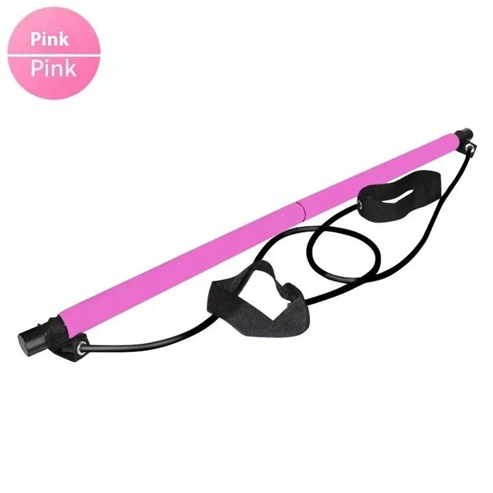 Pilates Stick Adjustable Fitness Bar With Resistance Bands For Home Workout 5