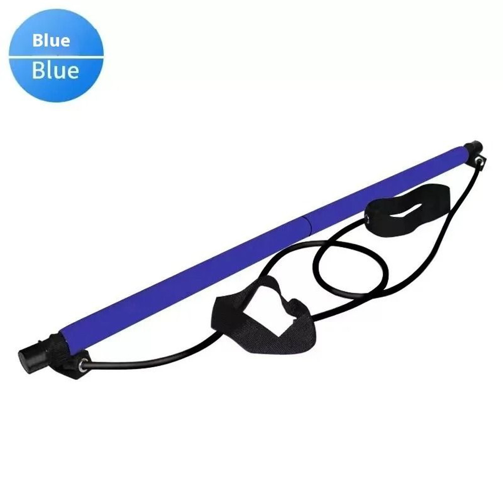 Pilates Stick Adjustable Fitness Bar With Resistance Bands For Home Workout 8